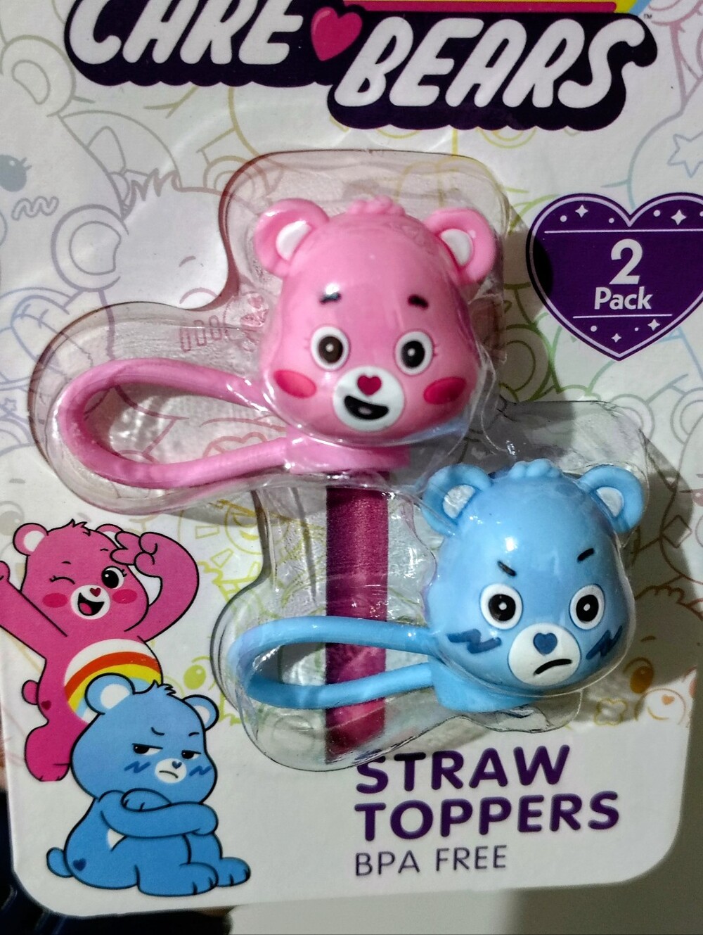 Cute Care Bear Toppers - Pink & Blue (Set of 2)